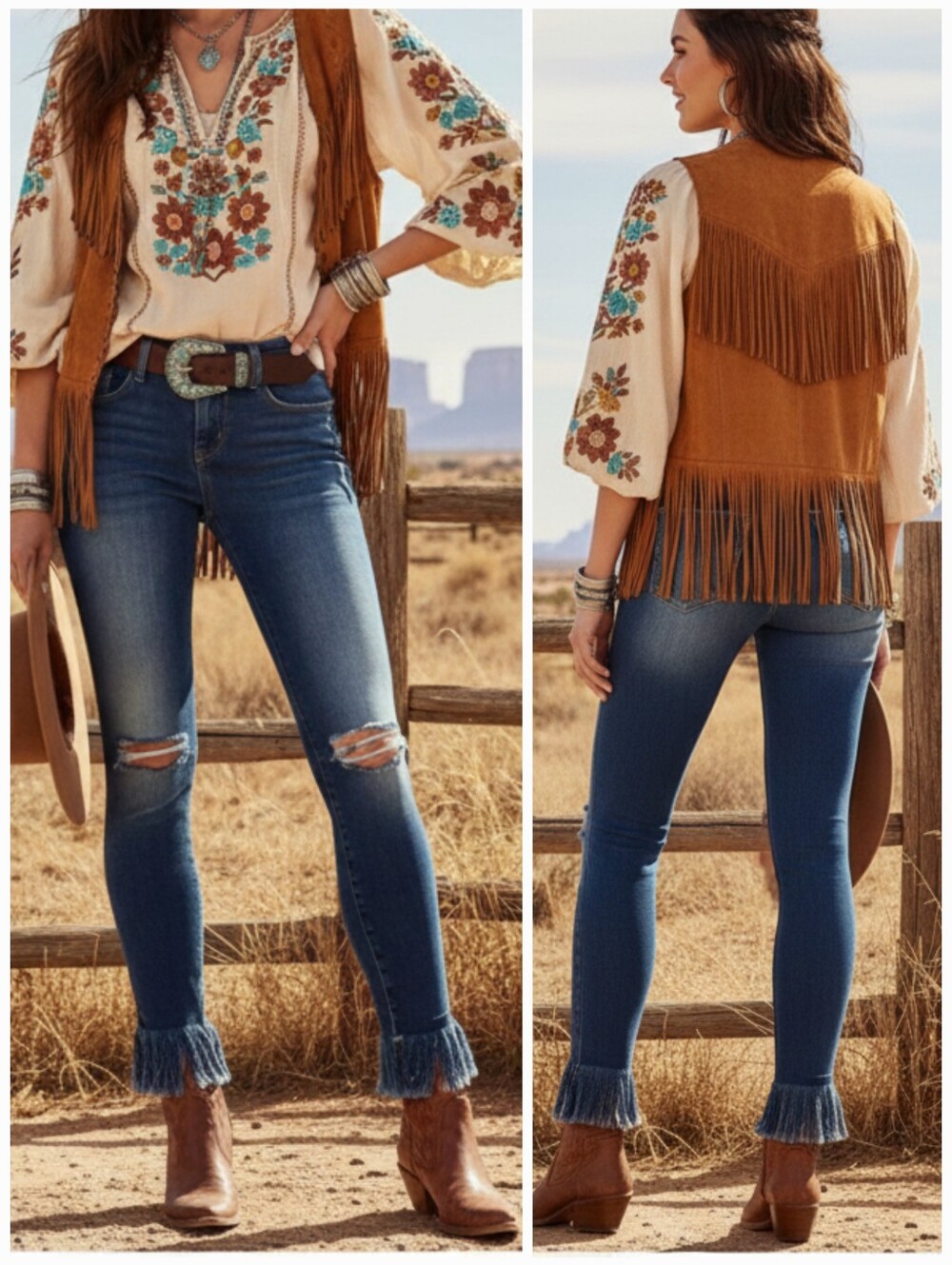 NWOT Frame Denim 30 Western Hippie Coachella Bohemian Mid Rise Kick Flare Jeans